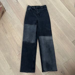 black patchwork jeans